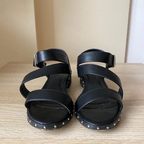Kitten Heel Black Studded Sandals US6 - Picture 2 of 5